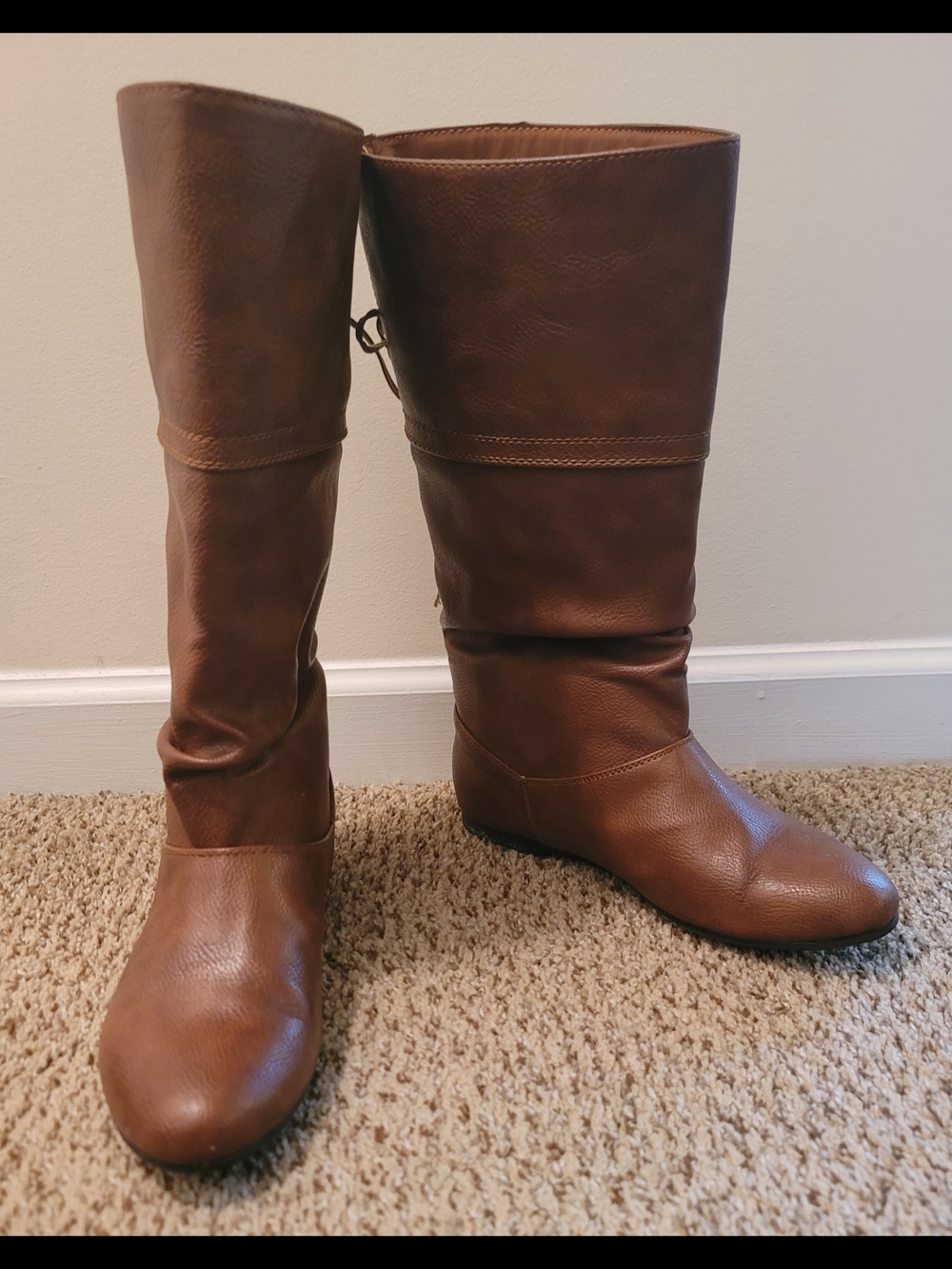 X-Appeal Women Retro Round Toe Mid Calf Boots, Brown - Size: 8M